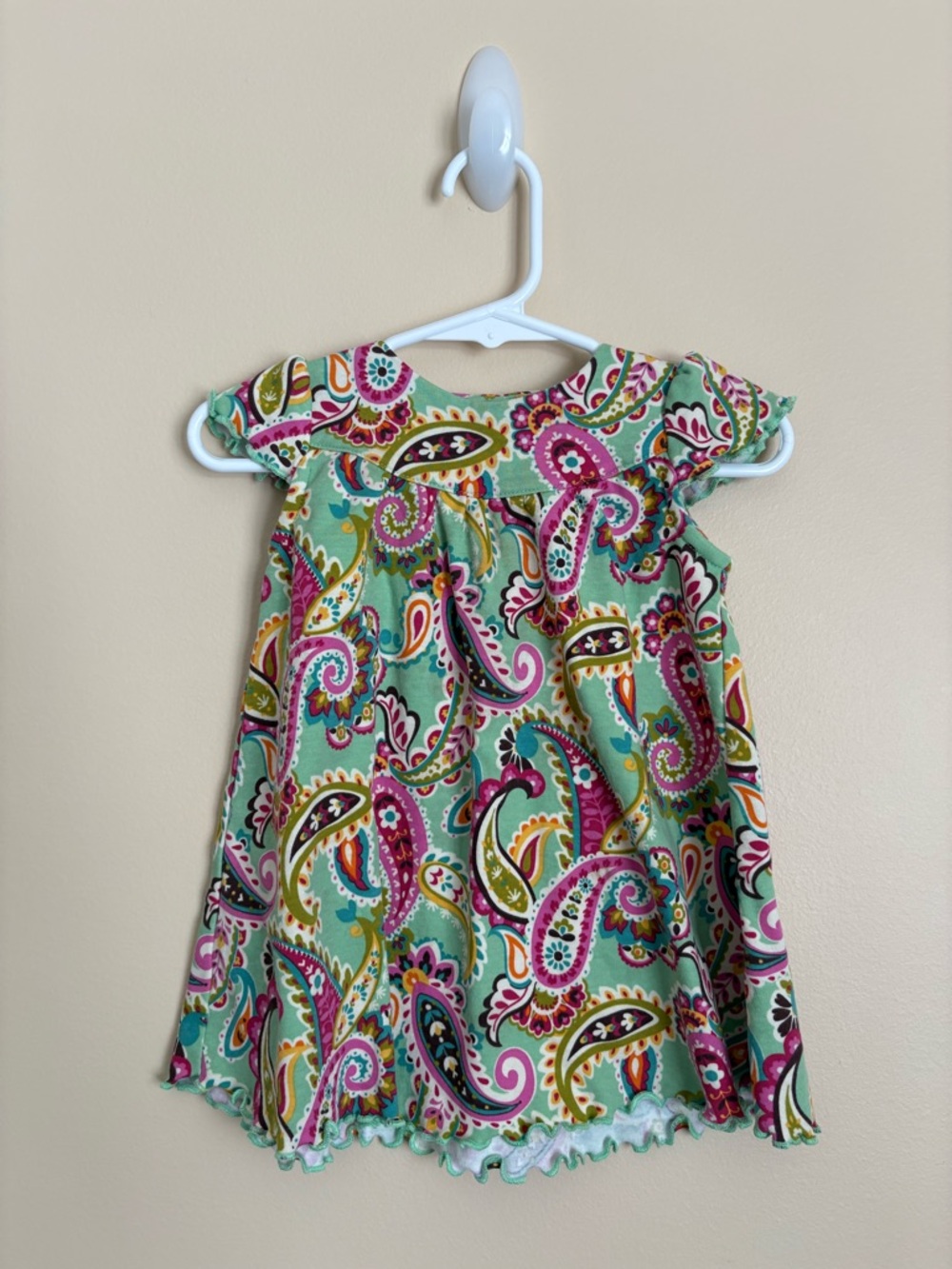 Vera Bradley Baby Paisley Ruffle Dress - Mint, Pink, Yellow with Diaper Cover